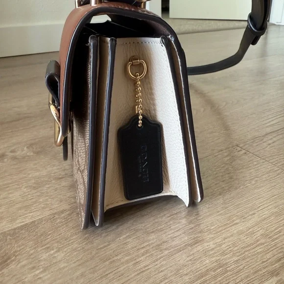 Coach Tan and Black Crossbody Bag - Picture 4 of 6